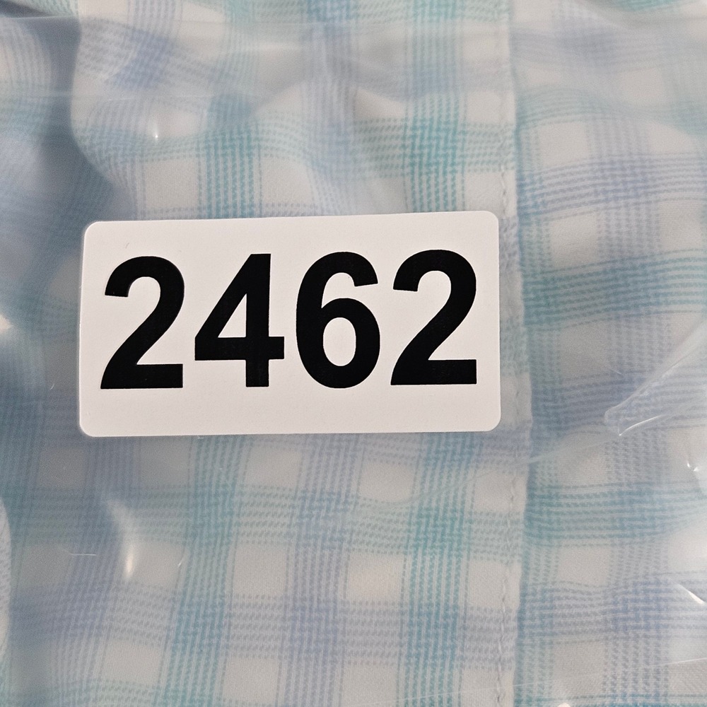 UNTUCKit Button Up Shirt Mens XXL Blue Gingham Check Nylon Performance Pocket - Picture 10 of 10